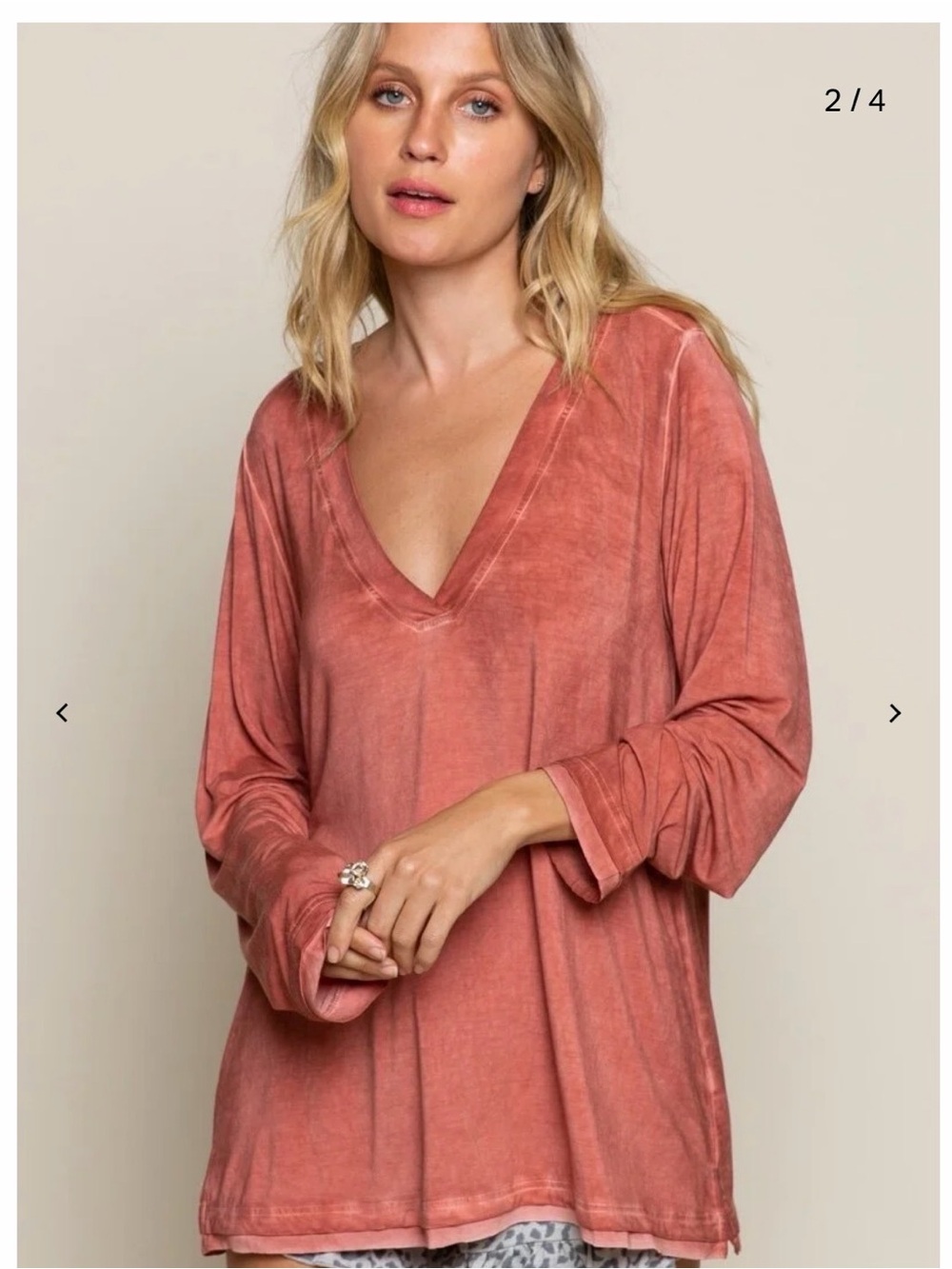 POL Women’s Relaxed Good To Go Long Sleeve Knit top 3x Brick